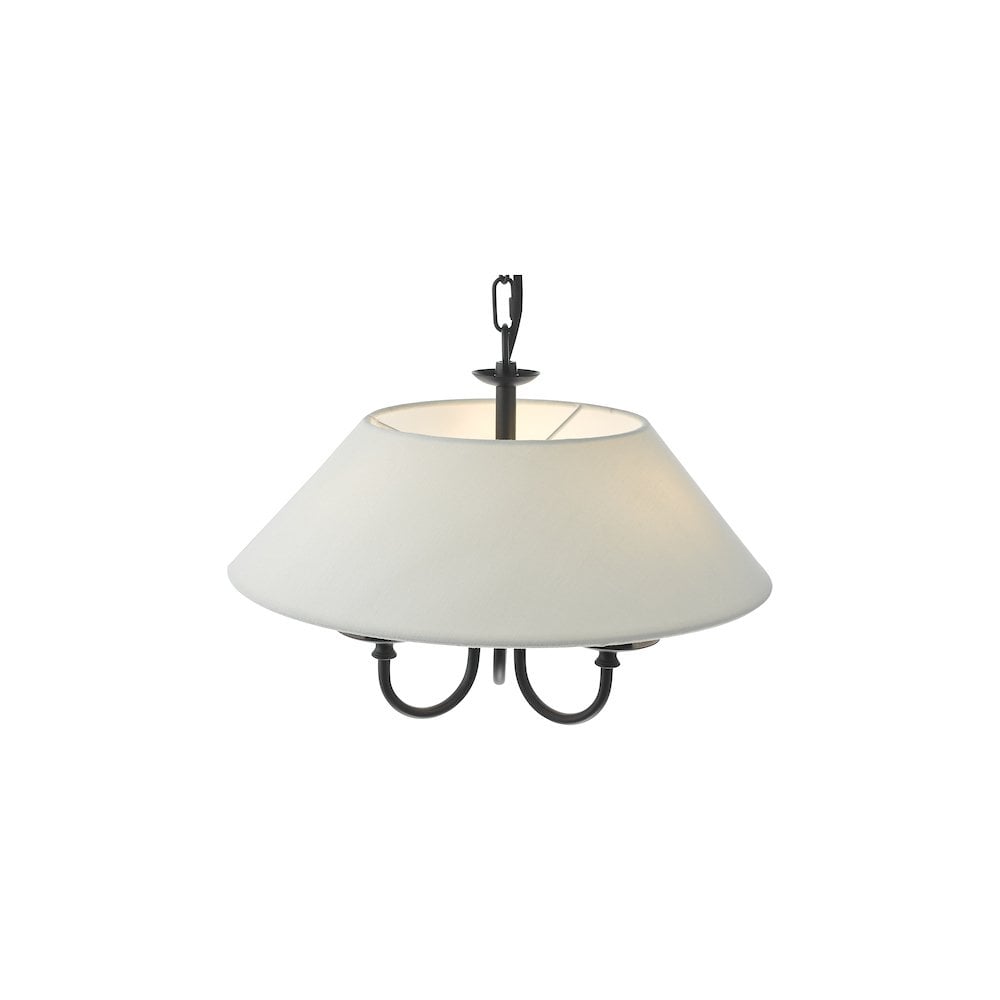 Dar SIV0322 | Sivan 3 Light Pendant | Matt Black With Shade