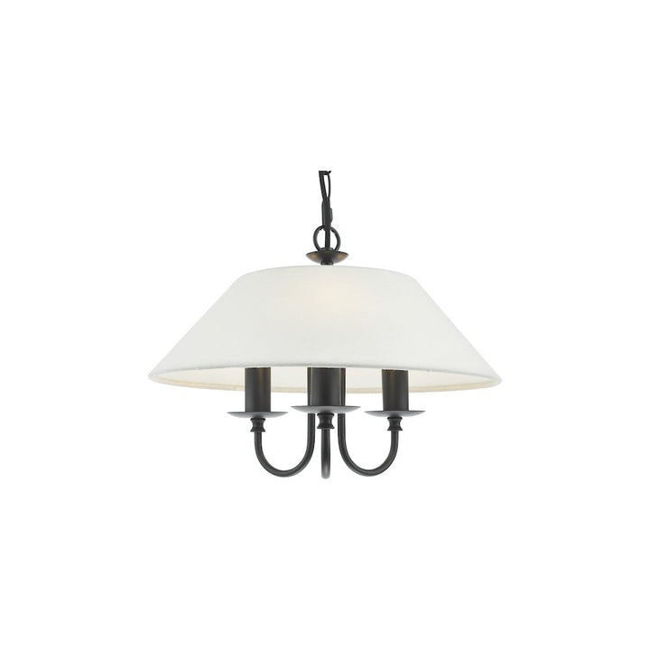 Dar SIV0322 | Sivan 3 Light Pendant | Matt Black With Shade