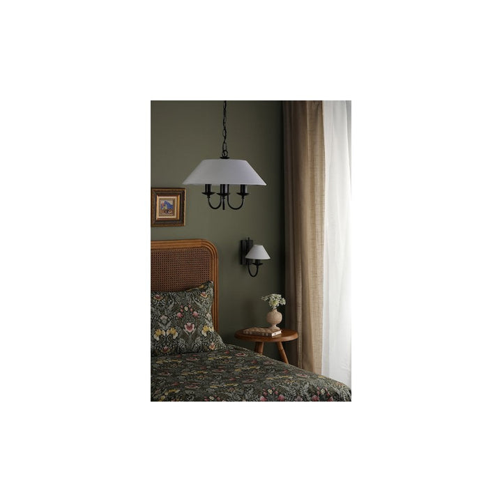 Dar SIV0322 | Sivan 3 Light Pendant | Matt Black With Shade