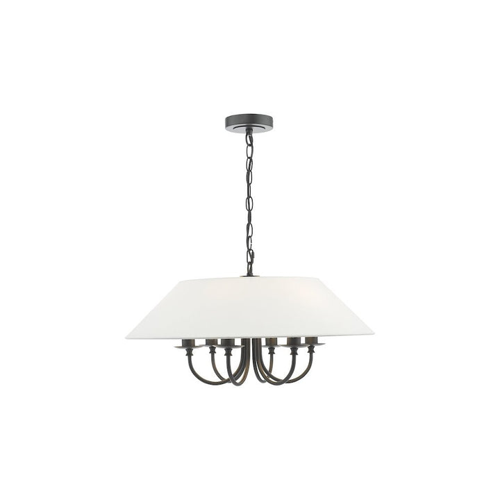 Dar SIV0622 | Sivan 6 Light Pendant | Matt Black With Shade