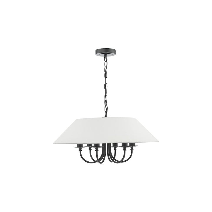 Dar SIV0622 | Sivan 6 Light Pendant | Matt Black With Shade