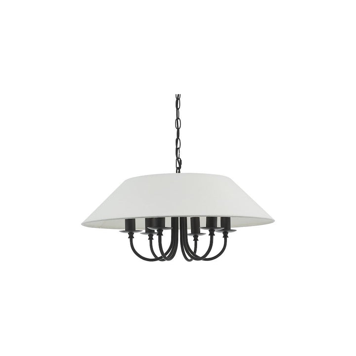 Dar SIV0622 | Sivan 6 Light Pendant | Matt Black With Shade
