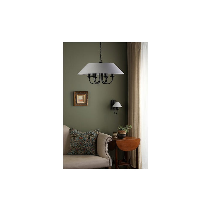 Dar SIV0622 | Sivan 6 Light Pendant | Matt Black With Shade