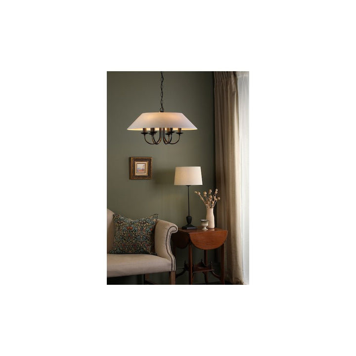 Dar SIV0622 | Sivan 6 Light Pendant | Matt Black With Shade