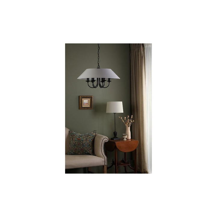 Dar SIV0622 | Sivan 6 Light Pendant | Matt Black With Shade