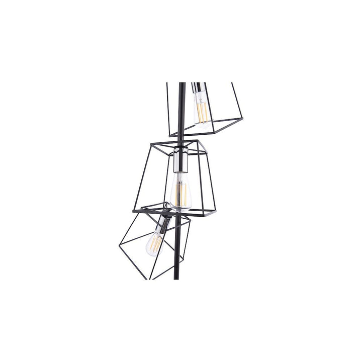 Dar TOW4950 | Tower Floor Lamp | 3-Light Matt Black & Chrome