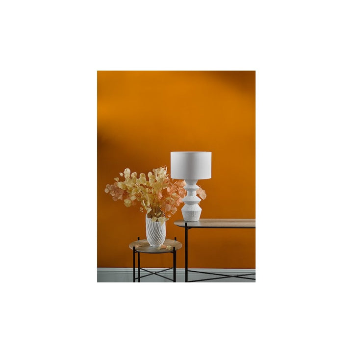 Dar BID422 | Bidelia | Table Lamp | Matt White with Shade