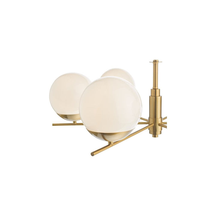 Dar BOM0635 | Bombazine 6-Light Pendant | Natural Brass & Opal Glass