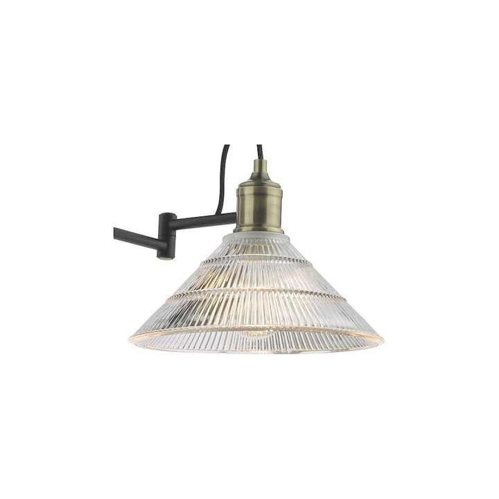 Dar BOY7175 | Boyd Wall Light | Antique Brass & Ribbed Glass