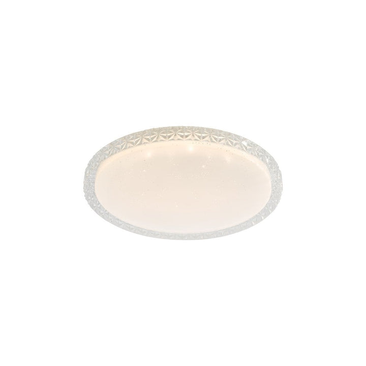 Dar IBE502 | Iben Flush Ceiling Light | White Acrylic with LED