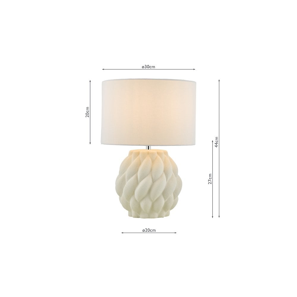 Dar IDO422 | Idonia Table Lamp | White Textured Base with Shade