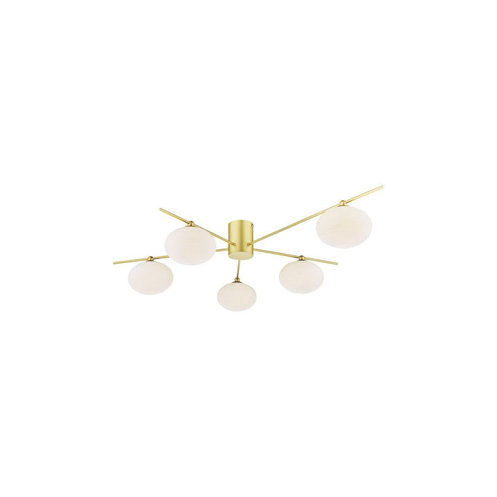 Dar JAS5435 | Jasper | 5 Light Semi-Flush Ceiling Light | Satin Gold