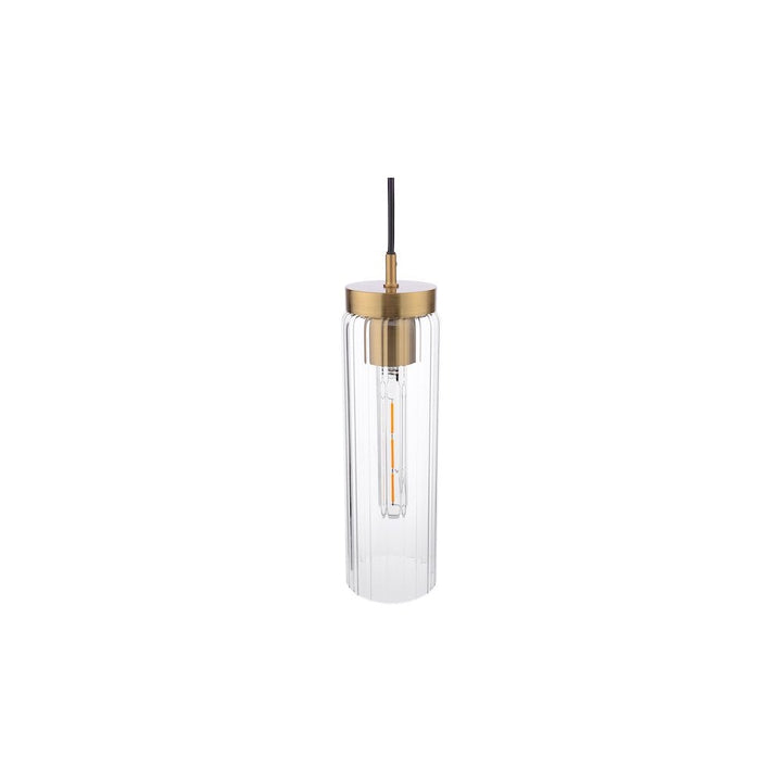 Dar JOD0163 | Jodelle Pendant | Polished Bronze and Glass