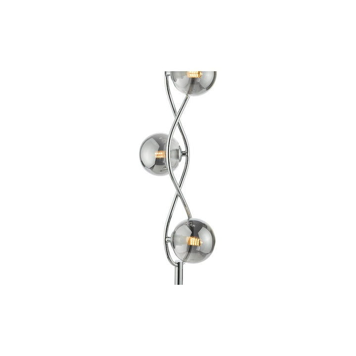 Dar LYS4950 | Lysandra 4-Light Floor Lamp | Polished Chrome with Smoked Glass
