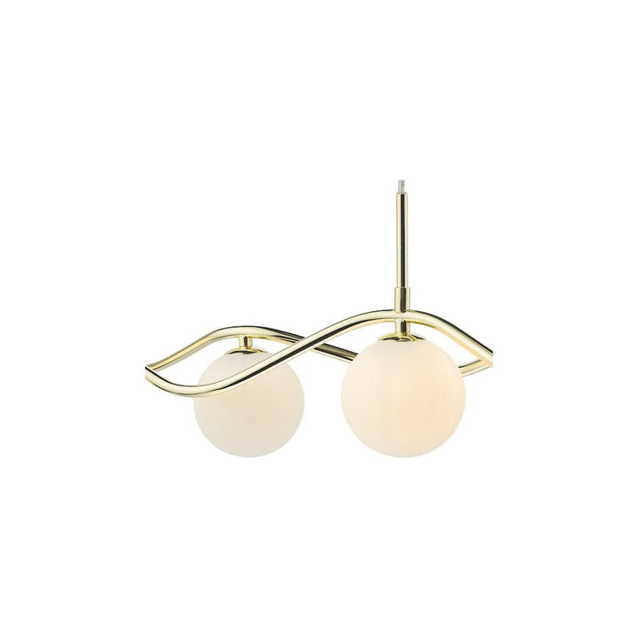 Dar LYS6235 | Lysandra 6-Light Bar Pendant | Polished Gold & Opal Glass
