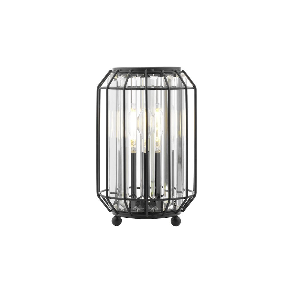 Dar NAE4222 | Naeva | Table Lamp in Matt Black and Crystal
