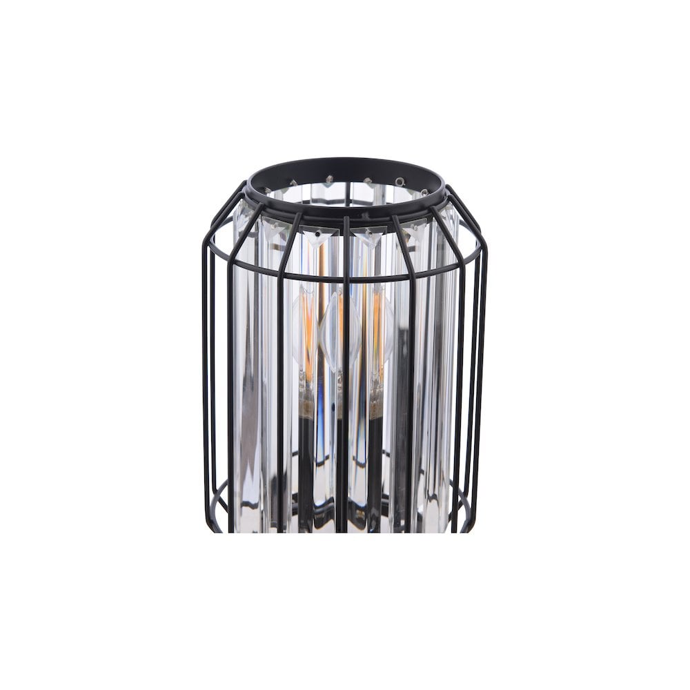 Dar NAE4222 | Naeva | Table Lamp in Matt Black and Crystal
