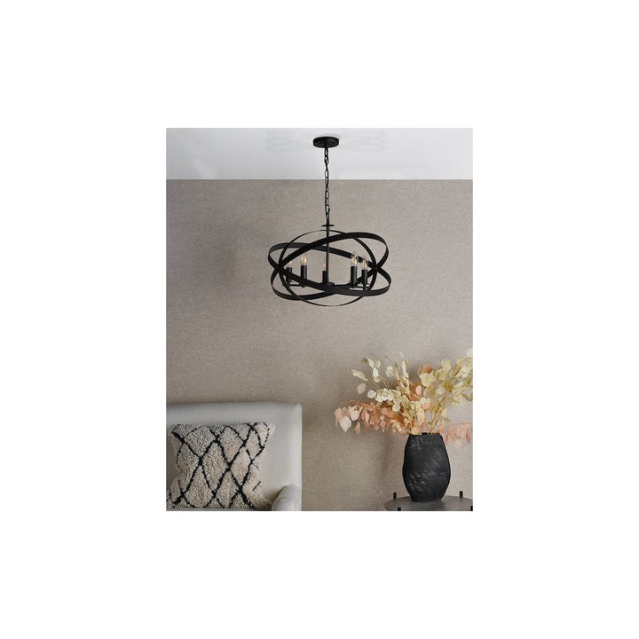 Dar NIT0522 | Nitya 5-Light Pendant | Matt Black