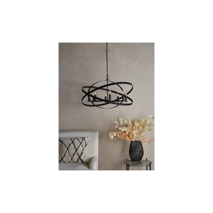 Dar NIT0822 | Nitya 8-Light Pendant | Matt Black