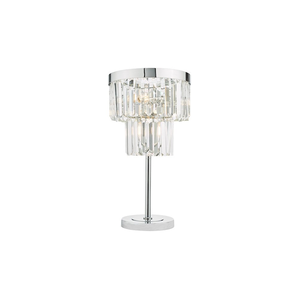 Dar Lighting ANG4208 | Angel 4-Light Table Lamp | Crystal & Polished Chrome