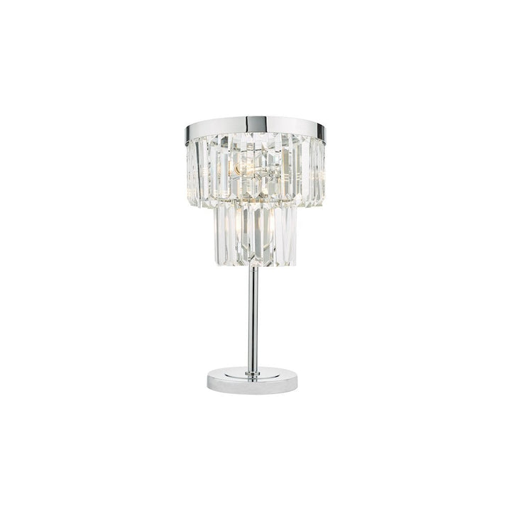 Dar Lighting ANG4208 | Angel 4-Light Table Lamp | Crystal & Polished Chrome