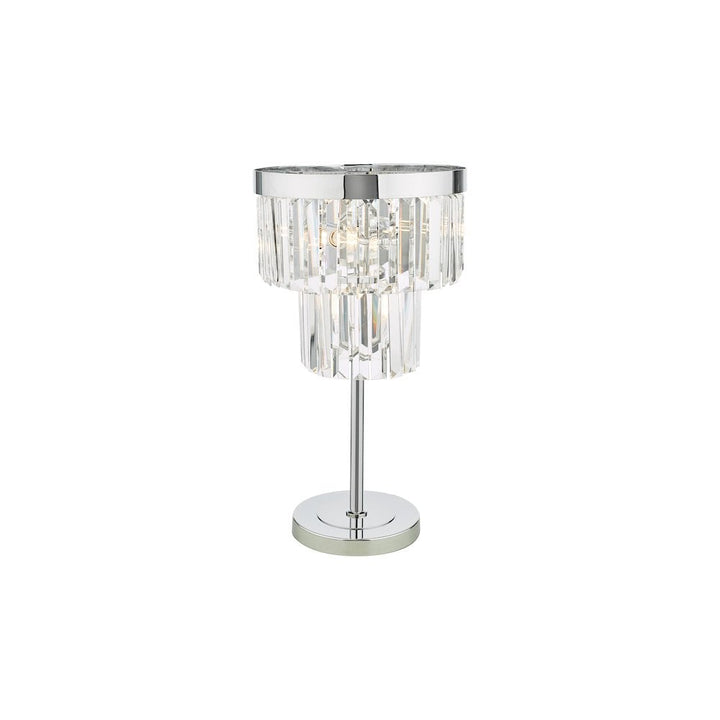 Dar Lighting ANG4208 | Angel 4-Light Table Lamp | Crystal & Polished Chrome