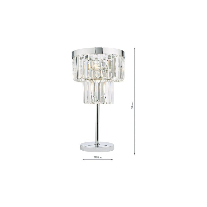 Dar Lighting ANG4208 | Angel 4-Light Table Lamp | Crystal & Polished Chrome