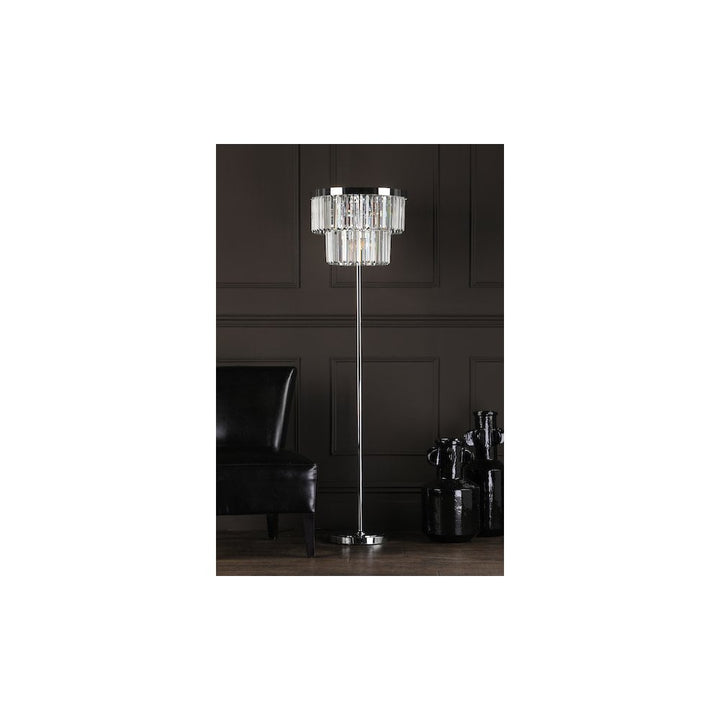 Dar Lighting ANG4908 | Angel 6-Light Floor Lamp | Polished Chrome & Crystal