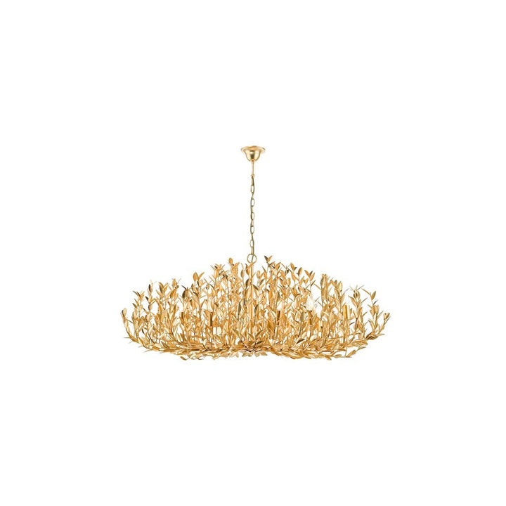 Dar SIL1235 | Silvius | 12 Light Oval Pendant | Gold Leaf