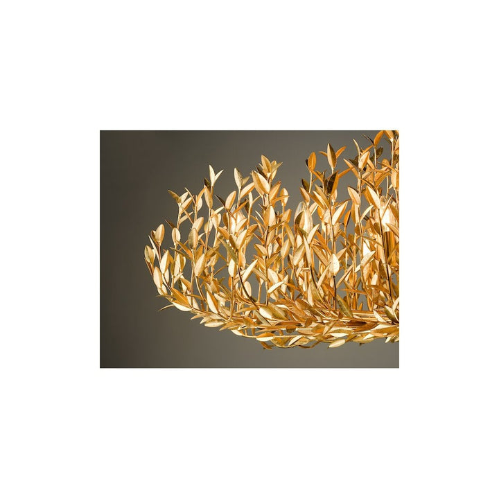 Dar SIL1235 | Silvius | 12 Light Oval Pendant | Gold Leaf