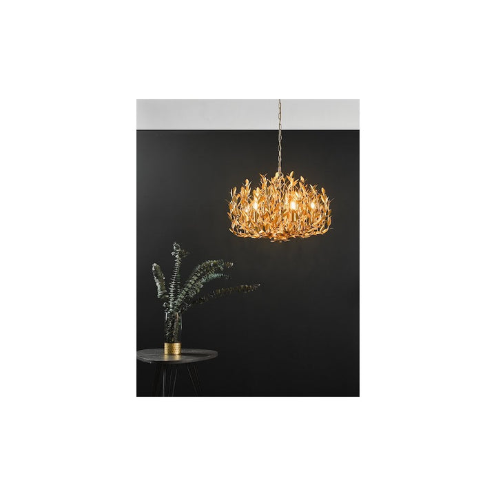 Dar SIL1335 | Silvius | 9 Light Pendant | Gold Leaf