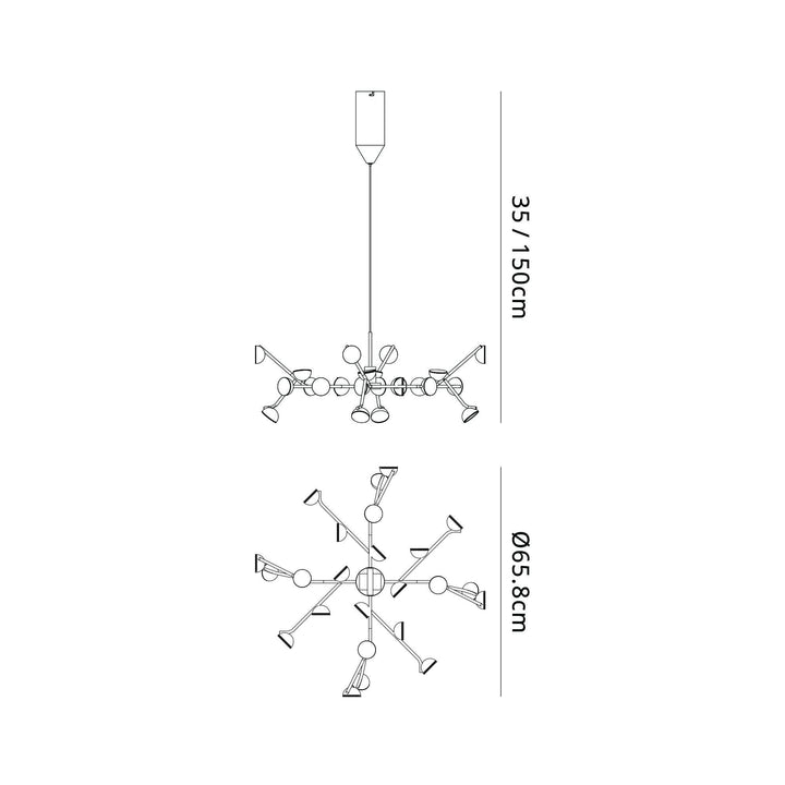 Mantra M8652 Adn 24 Light LED Pendant Dimmable White