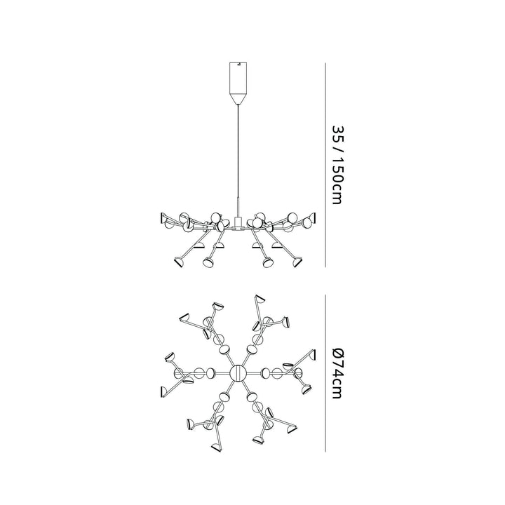 Mantra M8651 Adn 36 Light LED Pendant Dimmable White
