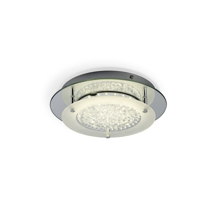 Mantra M5090 Cristal LED Flush Light 28cm Round 12W LED 4000K Polished Chrome / Cristal
