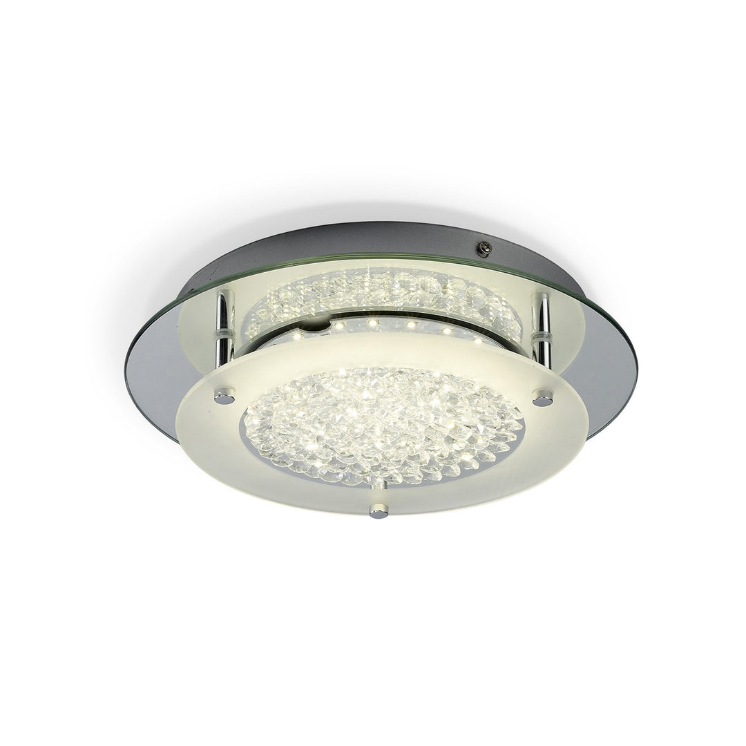 Mantra M5091 Cristal LED Flush Light 36cm Round 18W LED 4000K Polished Chrome / Cristal