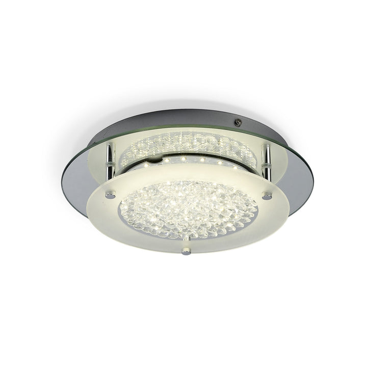 Mantra M5091 Cristal LED Flush Light 36cm Round 18W LED 4000K Polished Chrome / Cristal
