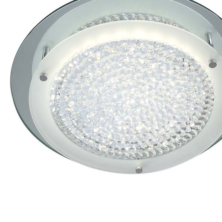 Mantra M5091 Cristal LED Flush Light 36cm Round 18W LED 4000K Polished Chrome / Cristal
