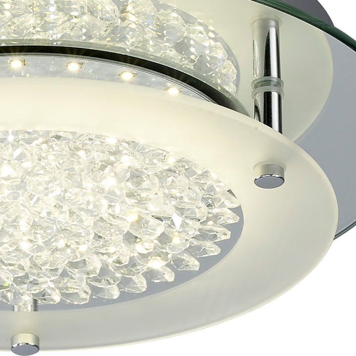 Mantra M5091 Cristal LED Flush Light 36cm Round 18W LED 4000K Polished Chrome / Cristal
