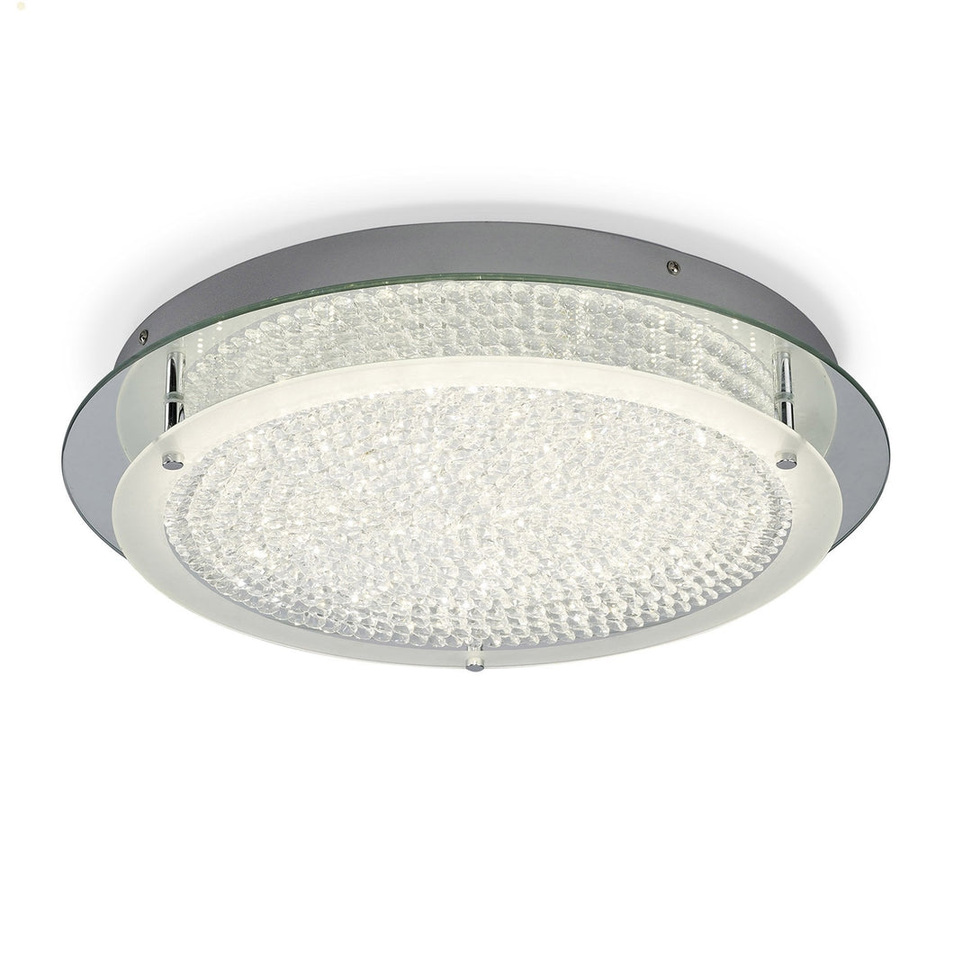 Mantra M5092 Cristal LED Flush Light 45cm Round 21W LED 4000K Polished Chrome / Cristal