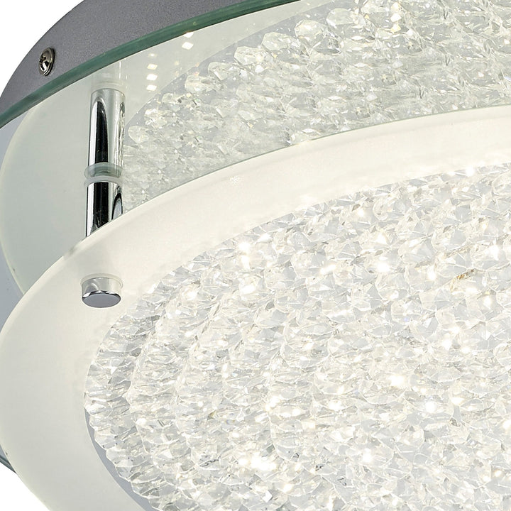 Mantra M5092 Cristal LED Flush Light 45cm Round 21W LED 4000K Polished Chrome / Cristal