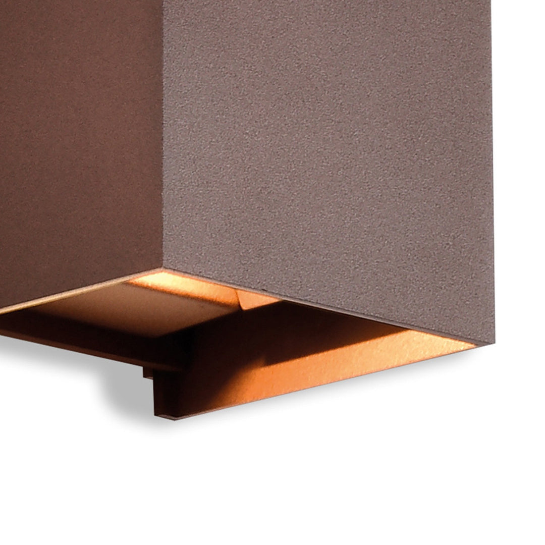 Mantra M8602 Davos Outdoor Square LED Wall Lamp Dimmable Rust Brown