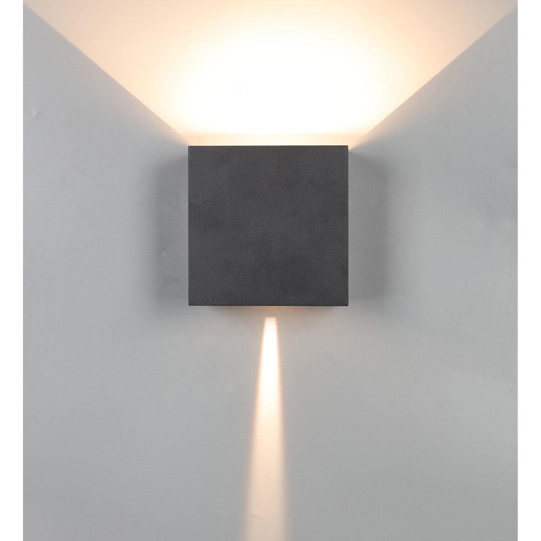 Mantra M8611 Davos Outdoor XL Square LED Wall Lamp Dimmable Sand Black