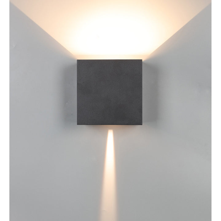 Mantra M8611 Davos Outdoor XL Square LED Wall Lamp Dimmable Sand Black