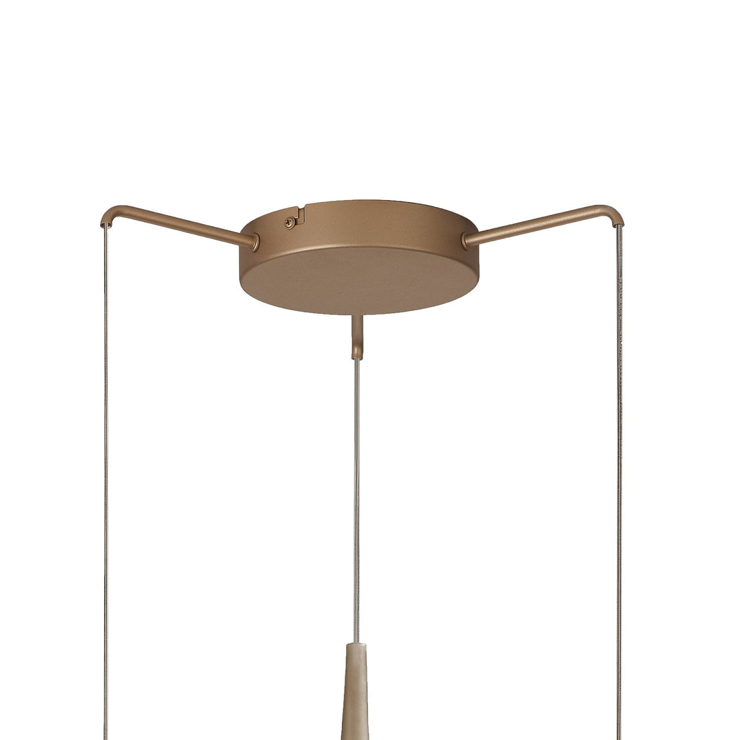 Mantra M8258 Elsa 3 Light Pendant With Mixed Shades Clear/Chrome/Bronze Glass With Frosted Inner Cone
