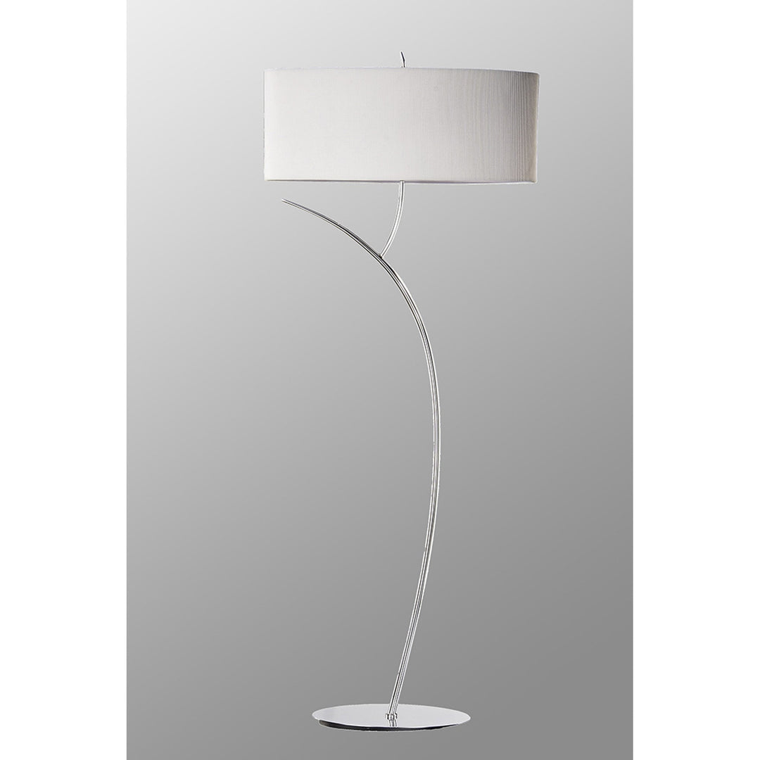 Mantra M1139/SP Eve Floor Lamp 2 Light Polished Chrome With Spanish Corrugated White Oval Shade