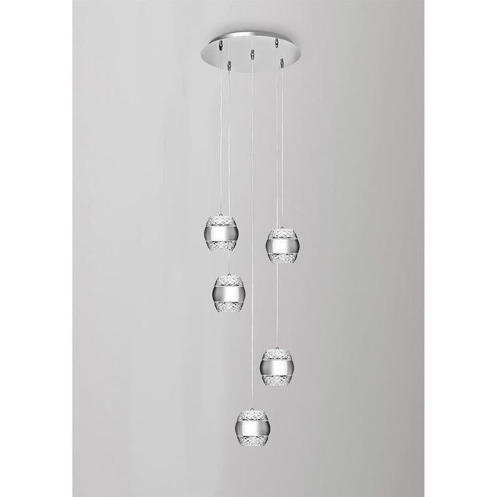 Mantra M5169 Khalifa LED Pendant Polished Chrome / Glass