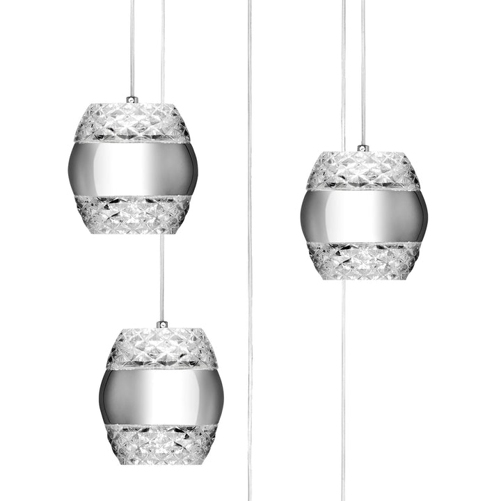 Mantra M5169 Khalifa LED Pendant Polished Chrome / Glass