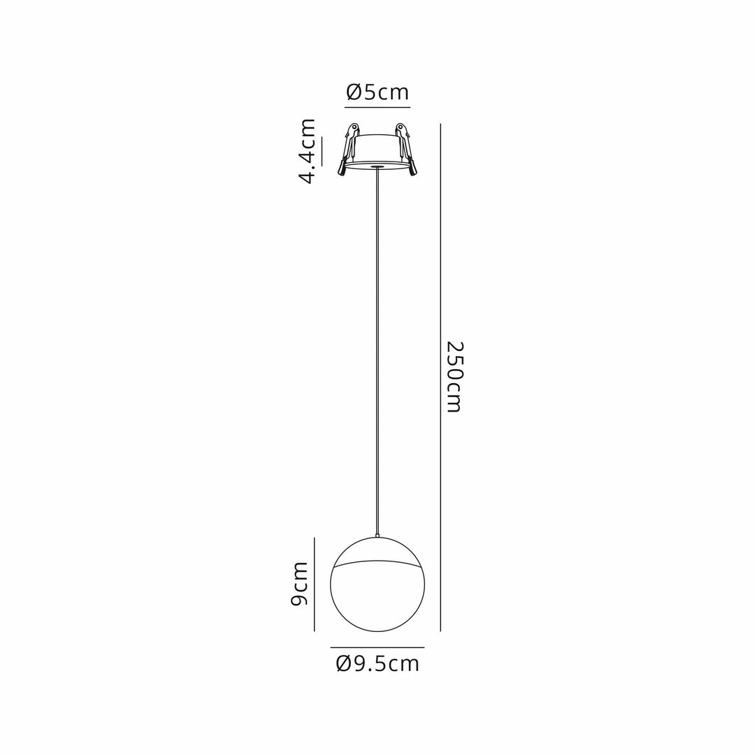 Mantra M8436 Kilda 1 Light LED Recessed Pendant Black