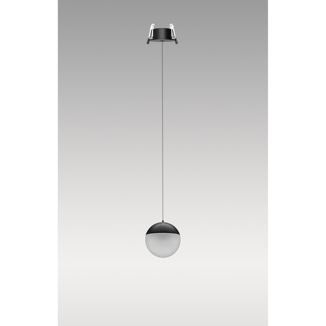 Mantra M8436 Kilda 1 Light LED Recessed Pendant Black