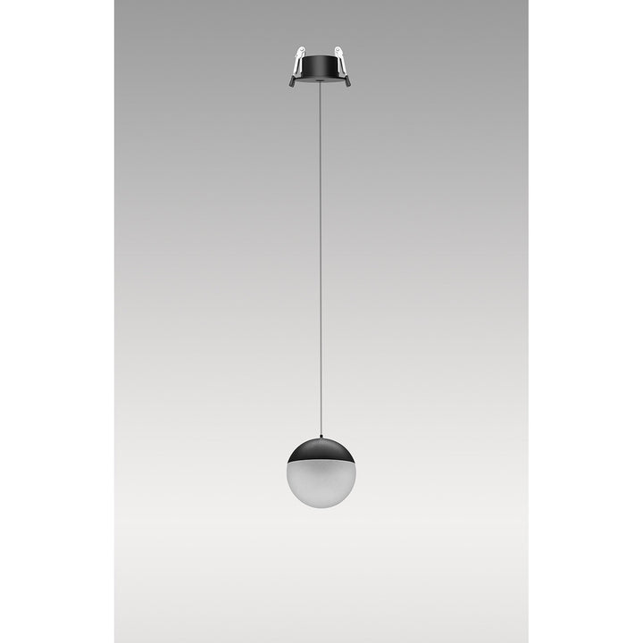 Mantra M8436 Kilda 1 Light LED Recessed Pendant Black